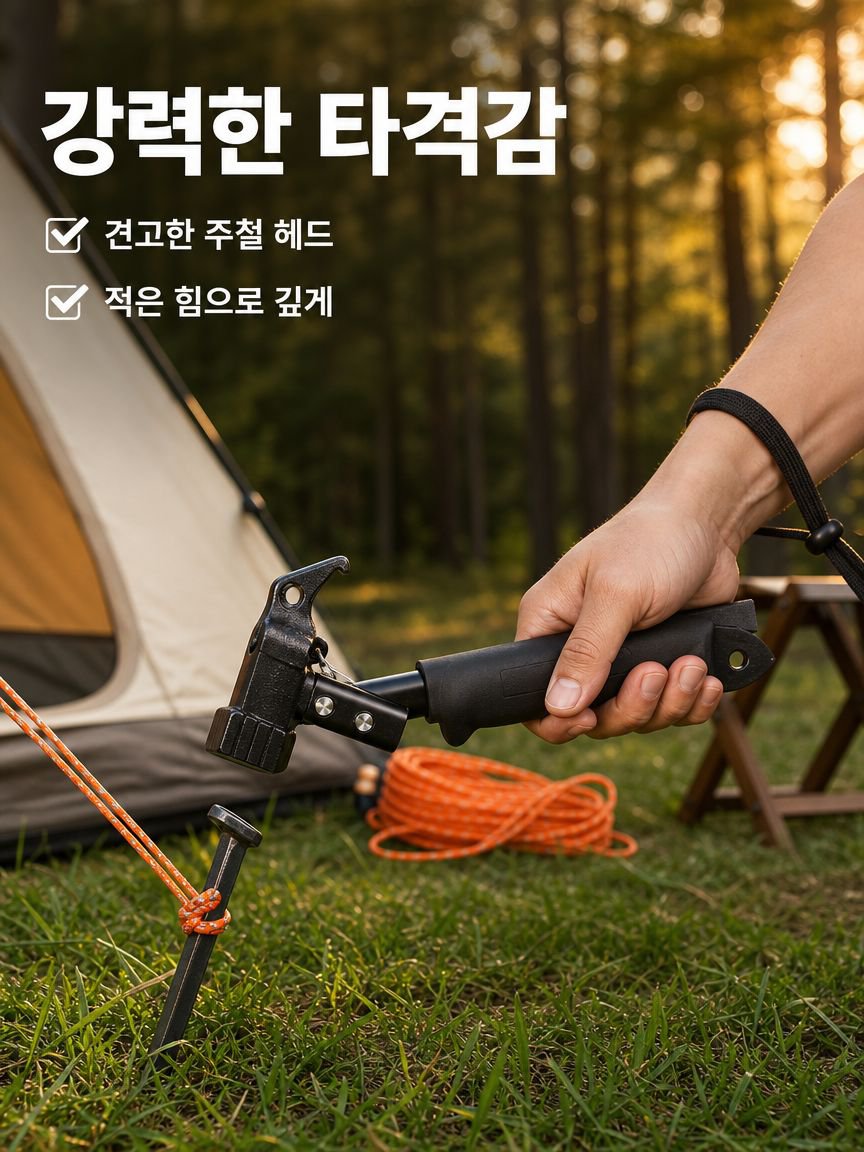 야외 텐트 망치 다기능 못망치 캠핑 전용 망치