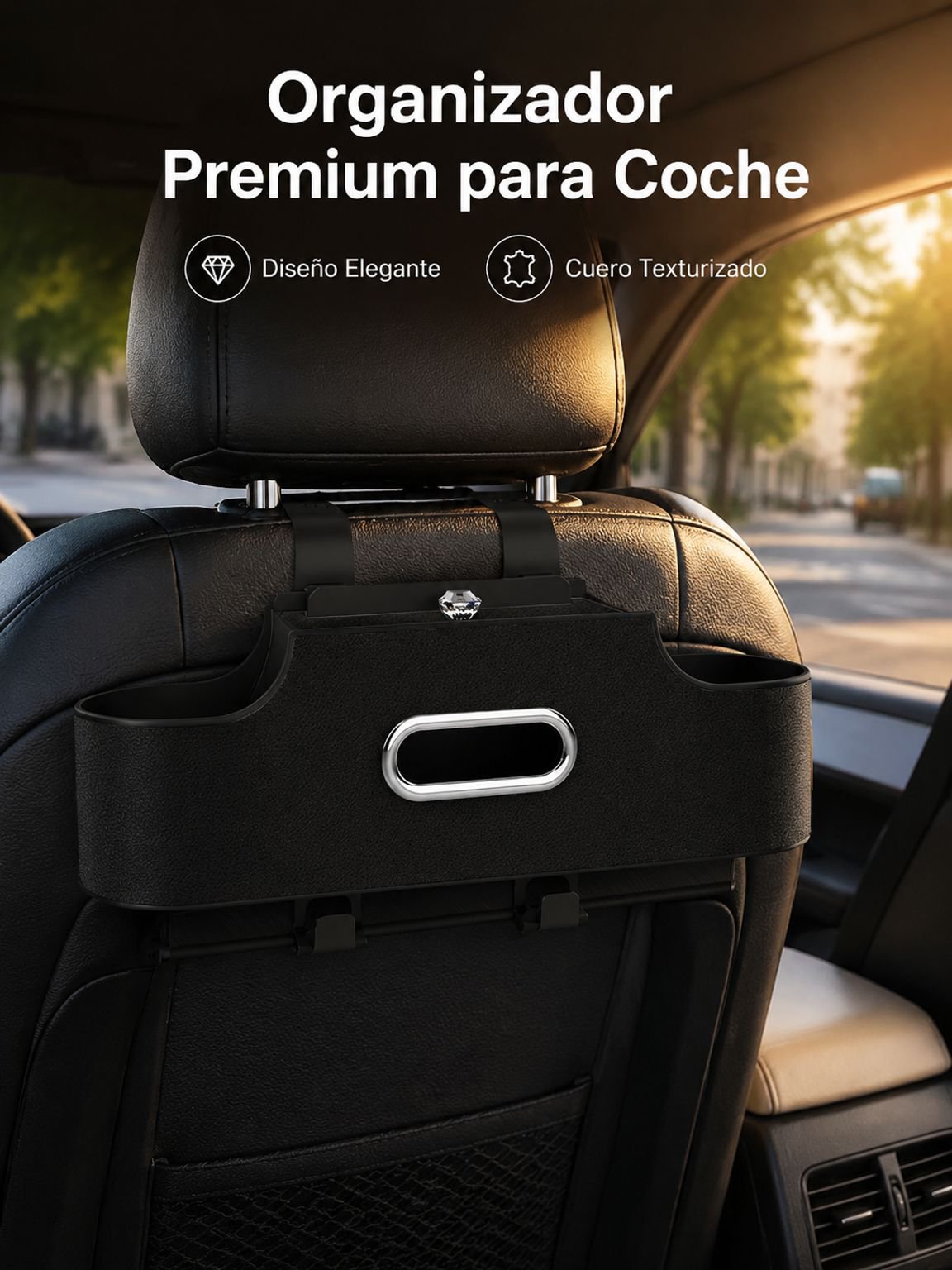 Caja de pañuelos para el respaldo del asiento del coche