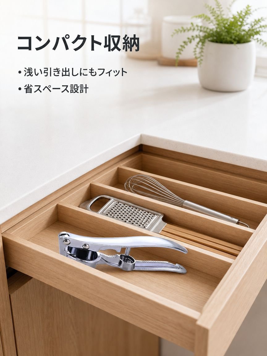ステンレス製ガーリックプレス