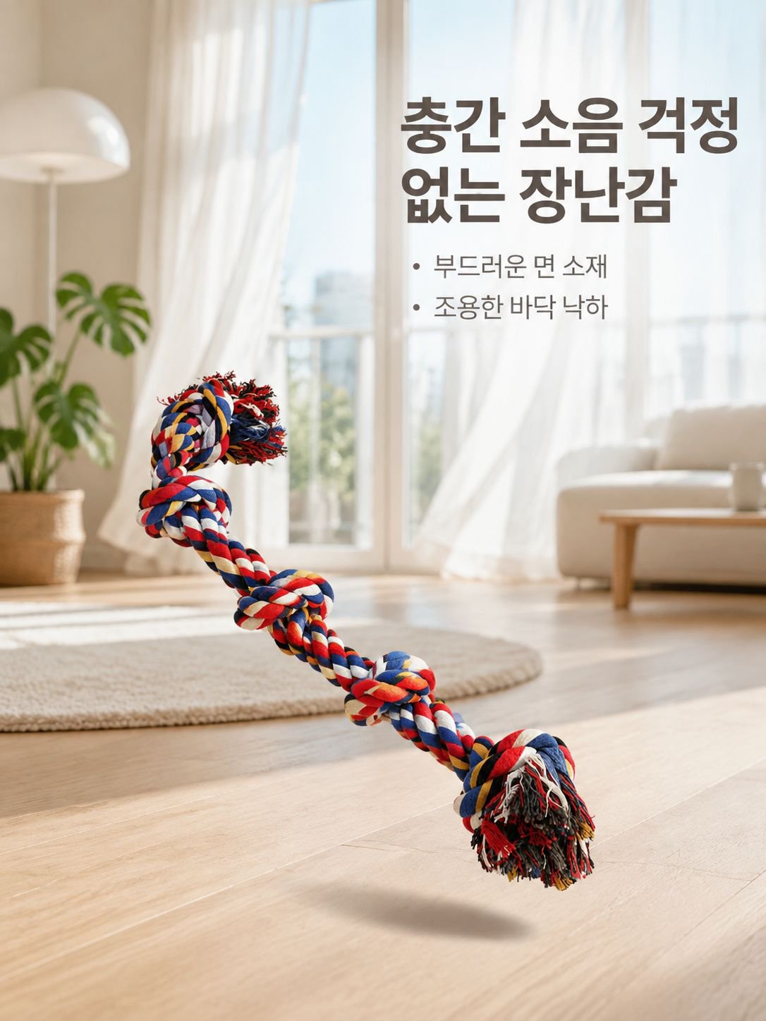 씹기 및 치아 관리용으로 큰 개에게 적합한 삼베 로프