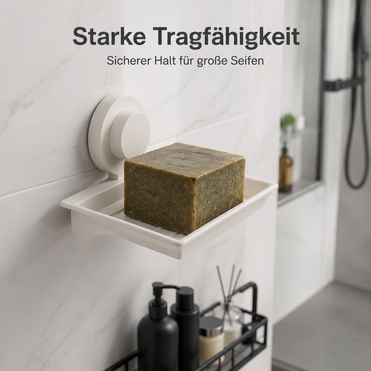 Wandmontierte Seifenablage mit Saugnapf