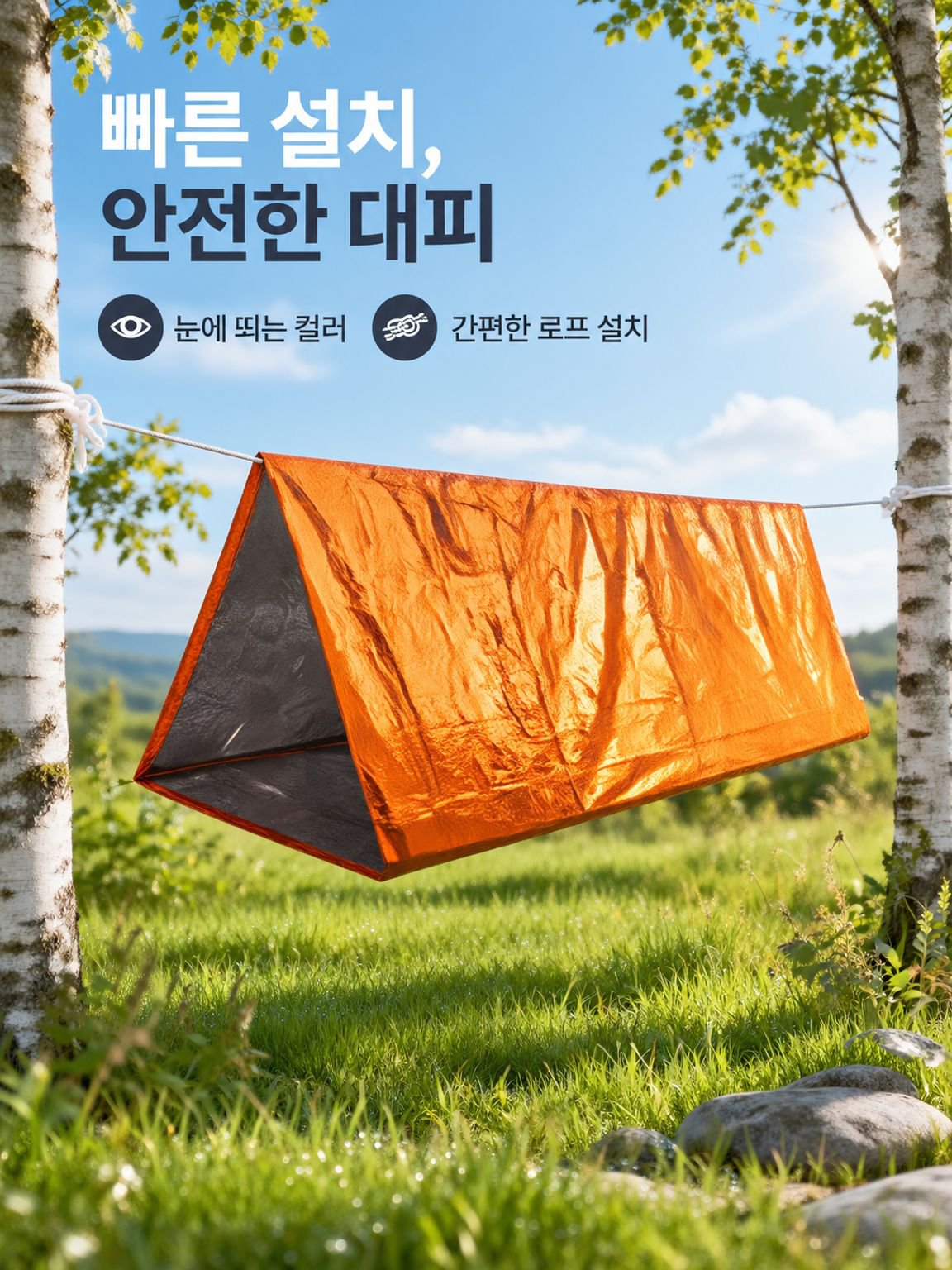 일회용 야외 캠핑 구조 보온 지진 구호 텐트