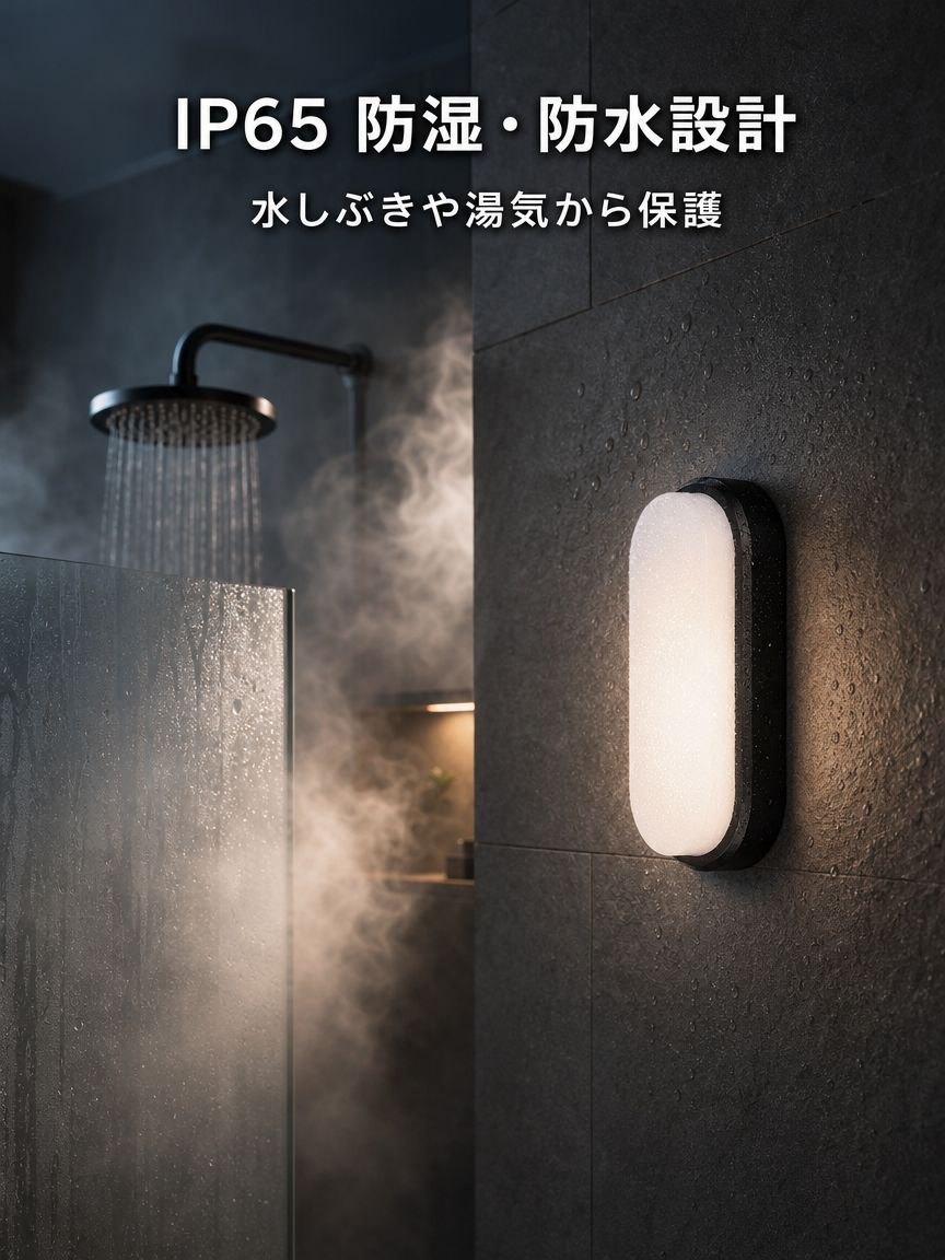 防湿オーバル型バスルームシーリングライト