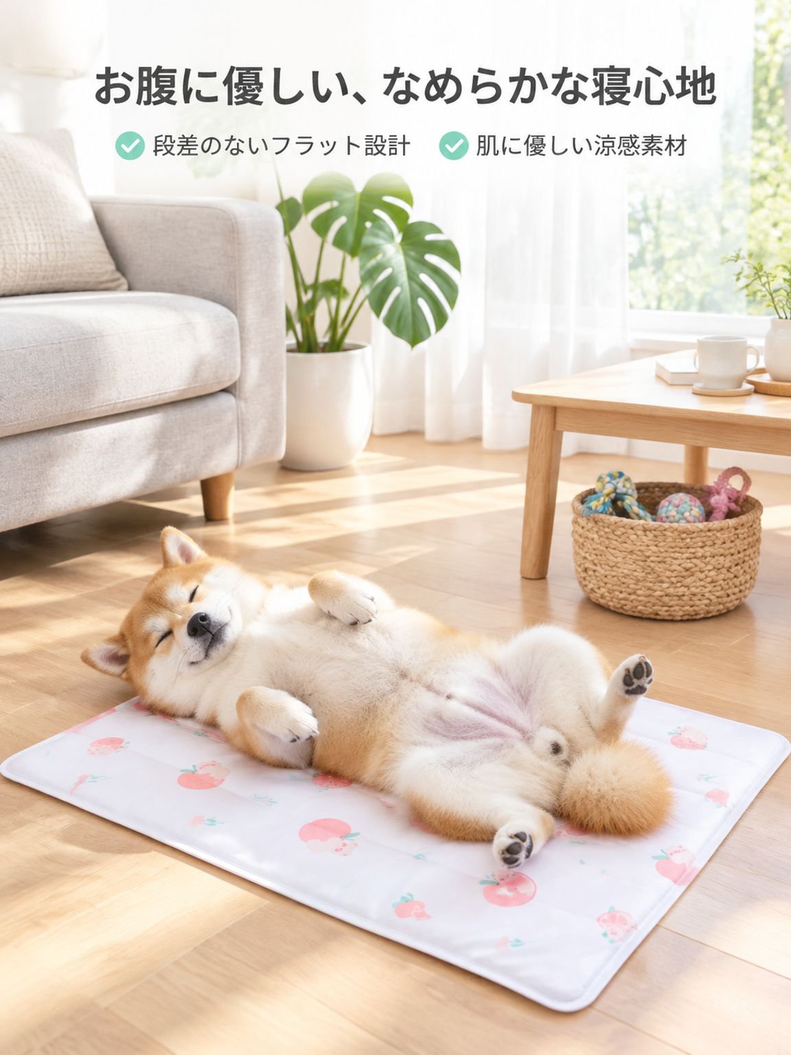 接触冷感生地のひんやりペット用マット