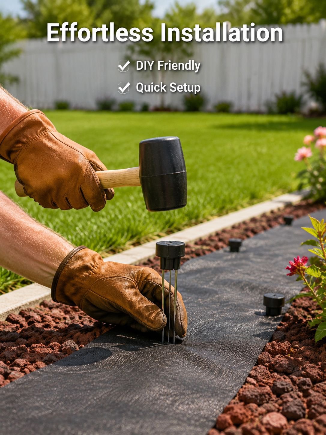 U-shaped ground pegs for securing landscaping fabrics