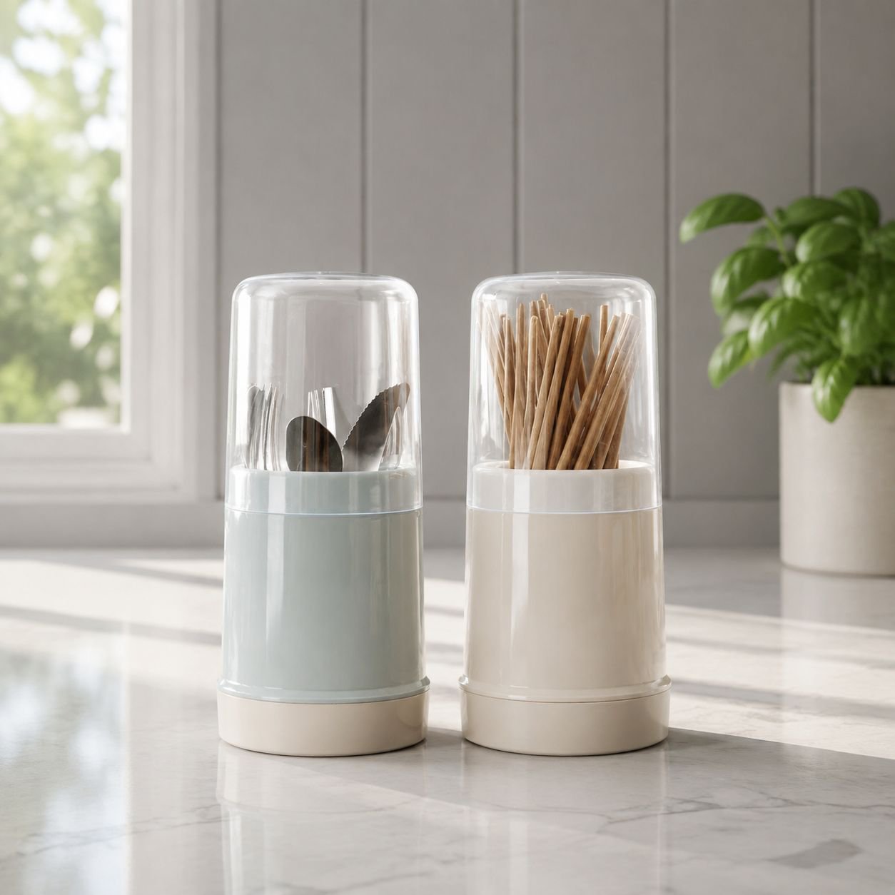 Multi-compartment chopsticks and spoon holder