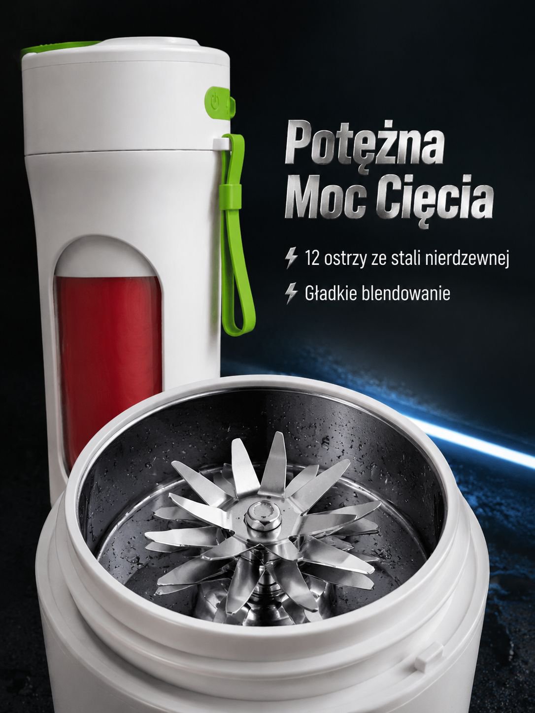 Przenośny kubek na sok Nóż ze stali z 12 liśćmi, domowa wyciskarka do soku, mała, wielofunkcyjna, el