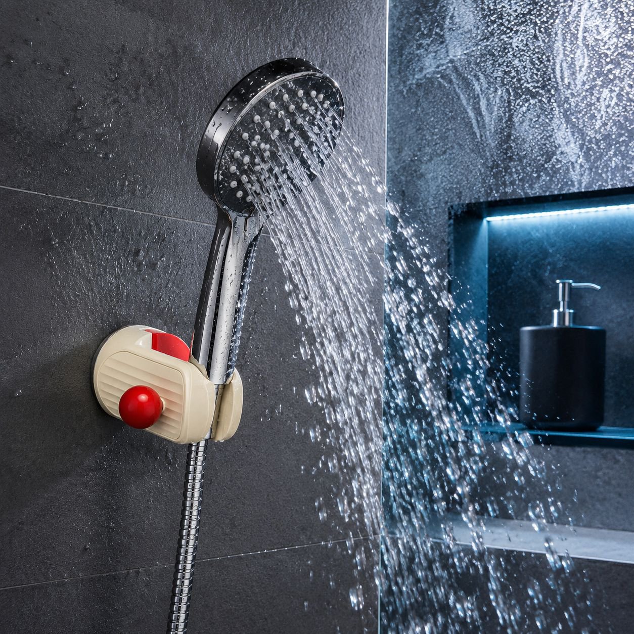 Adjustable Suction Cup Shower Head Bracket for Bathroom