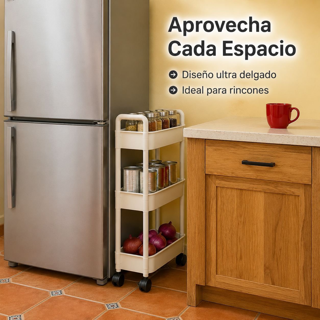 Estante organizador móvil para el hogar, ideal para artículos de bebé