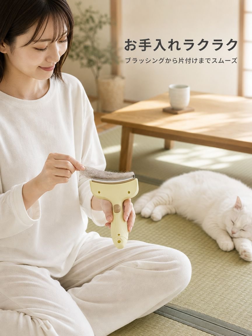 ペット用抜け毛ブラシ 犬猫兼用 グルーミングコーム