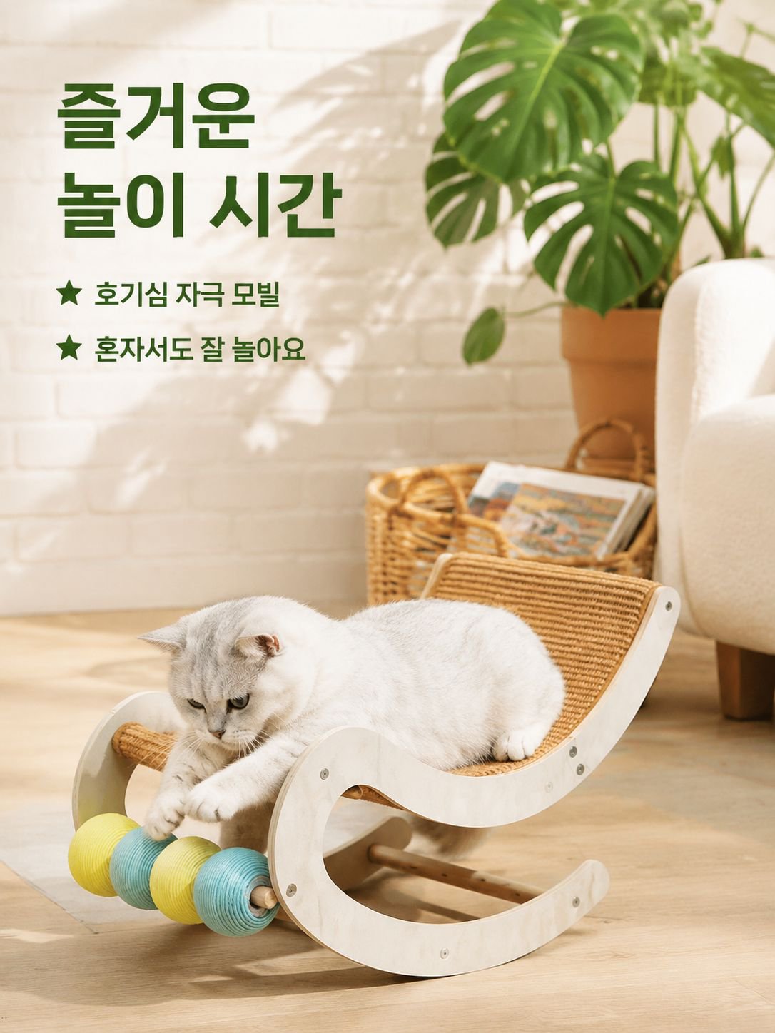 편안하고 내구성 좋은 고양이 라탄 해먹
