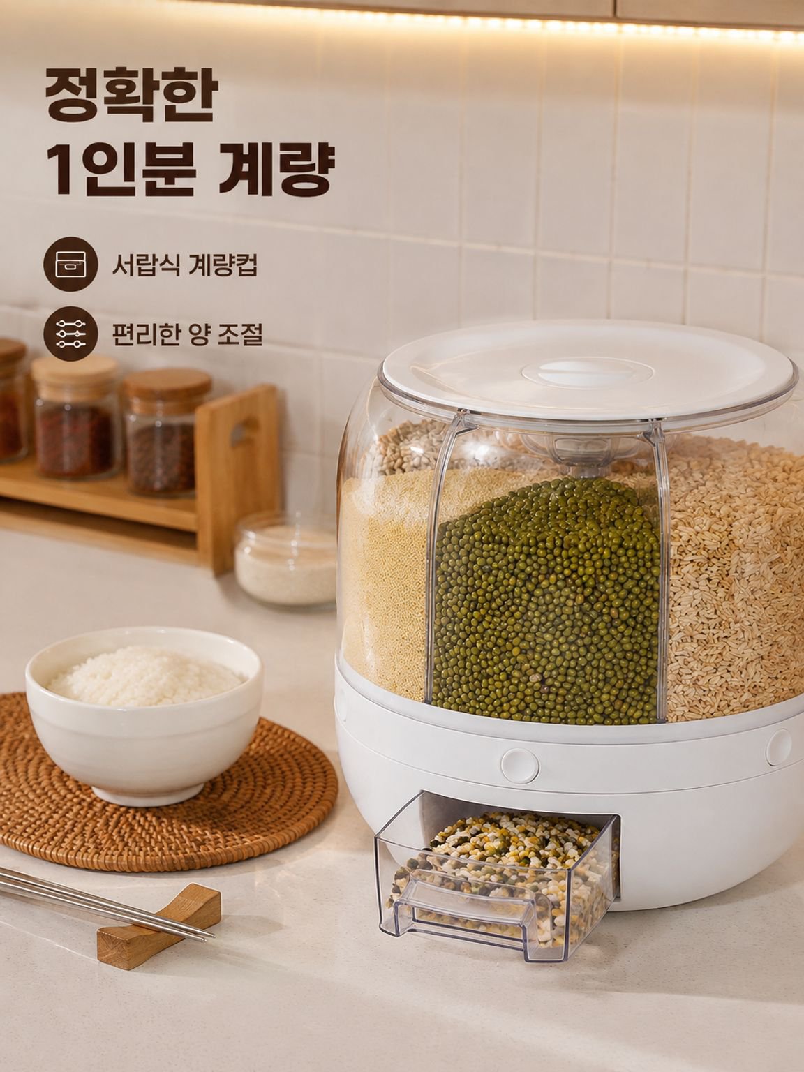 회전 잡곡통