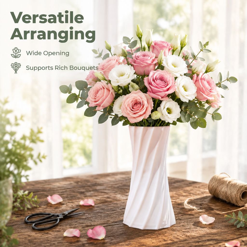 Modern Minimalist Plastic Flower Vase Creative Floral Arranger for Home Decor