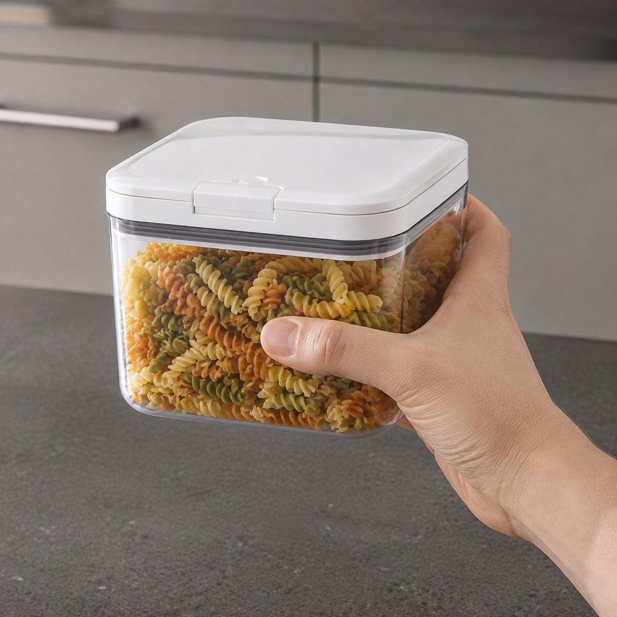 Moisture-proof rice dispenser for organized pantry