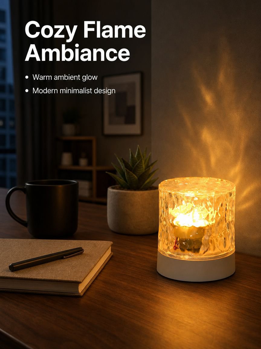 Flame-Enclosed Desk Table Lamp