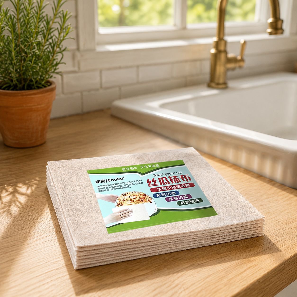 Loofah Plant Fiber Dishcloths Easy to Clean
