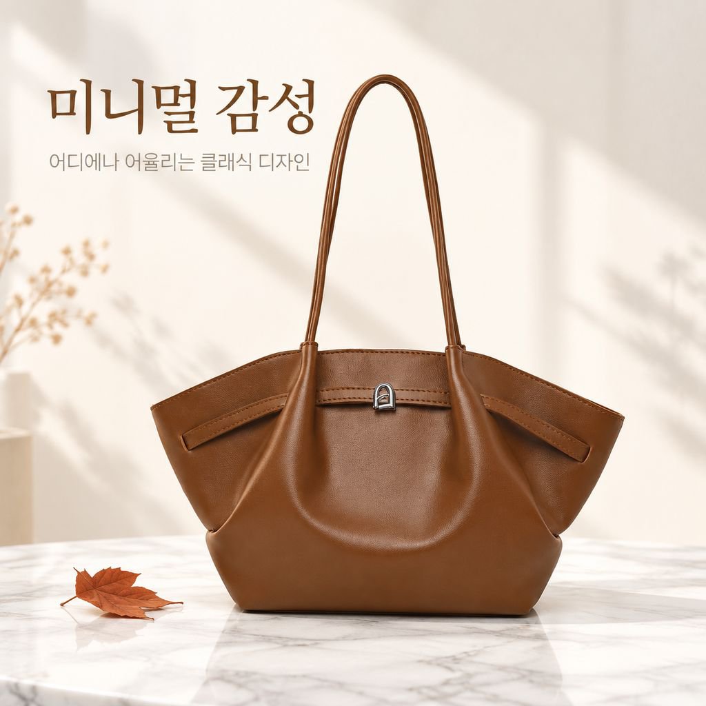 가을 겨울 출퇴근용 숄더백, 한국 스타일 대용량 부드러운 가죽 토트백
