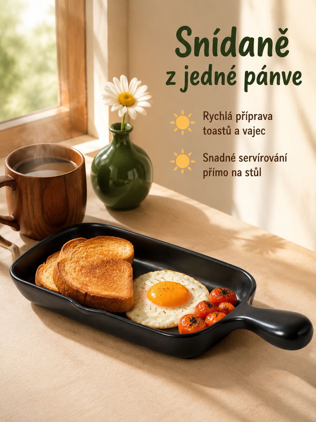 Pekáč s jednou rukojetí – pohled shora