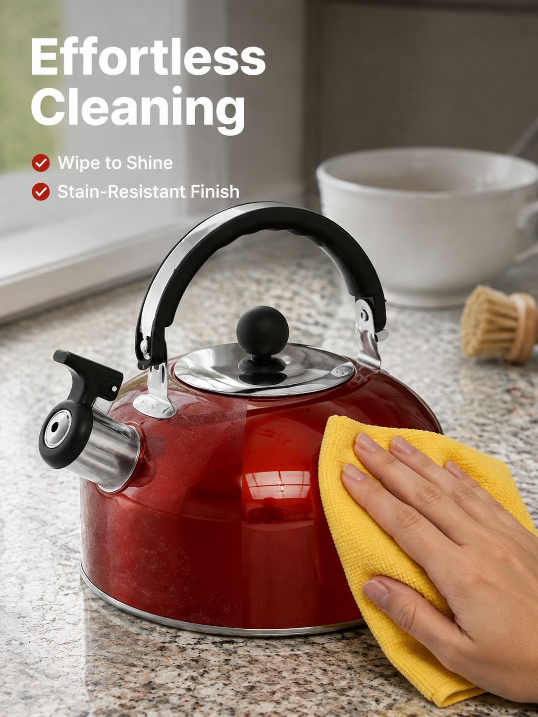 Flat-bottomed stainless steel kettle