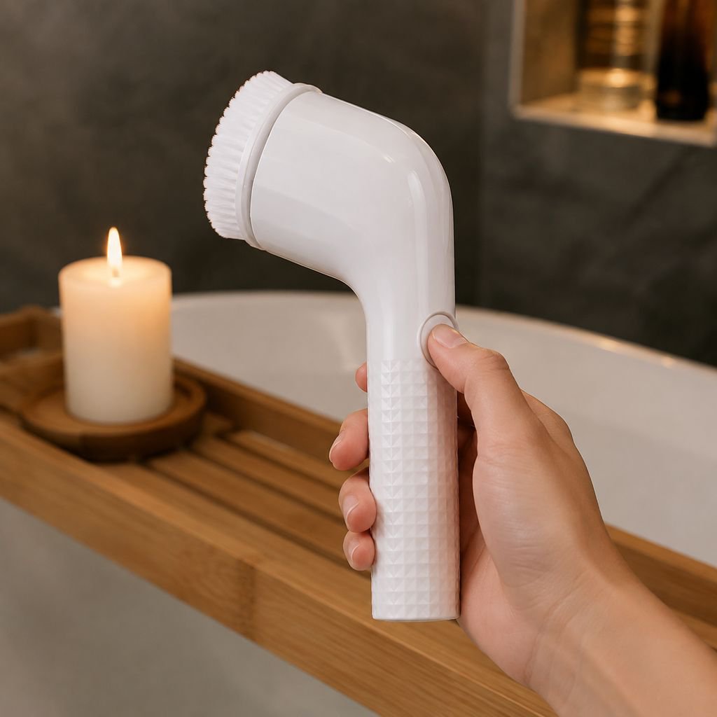 Powerful cleaning brush for bathroom surfaces