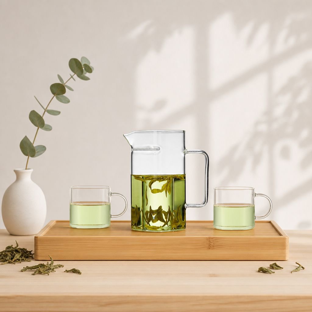 厚玻璃茶濾分茶壺綠茶茶具