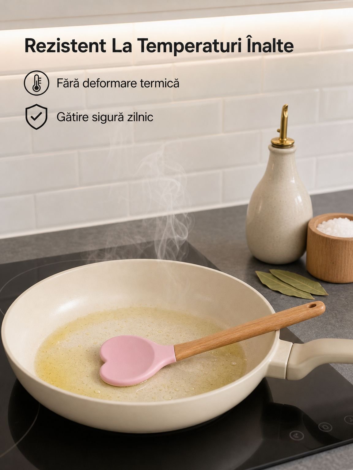 Spatulă roz drăguță în formă de inimă