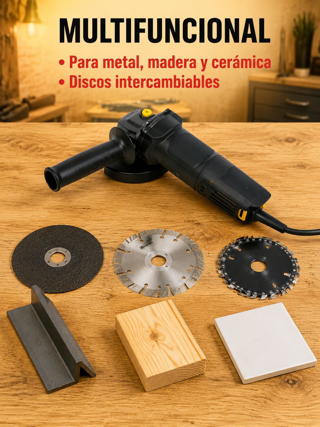 Amoladora angular eléctrica multifuncional