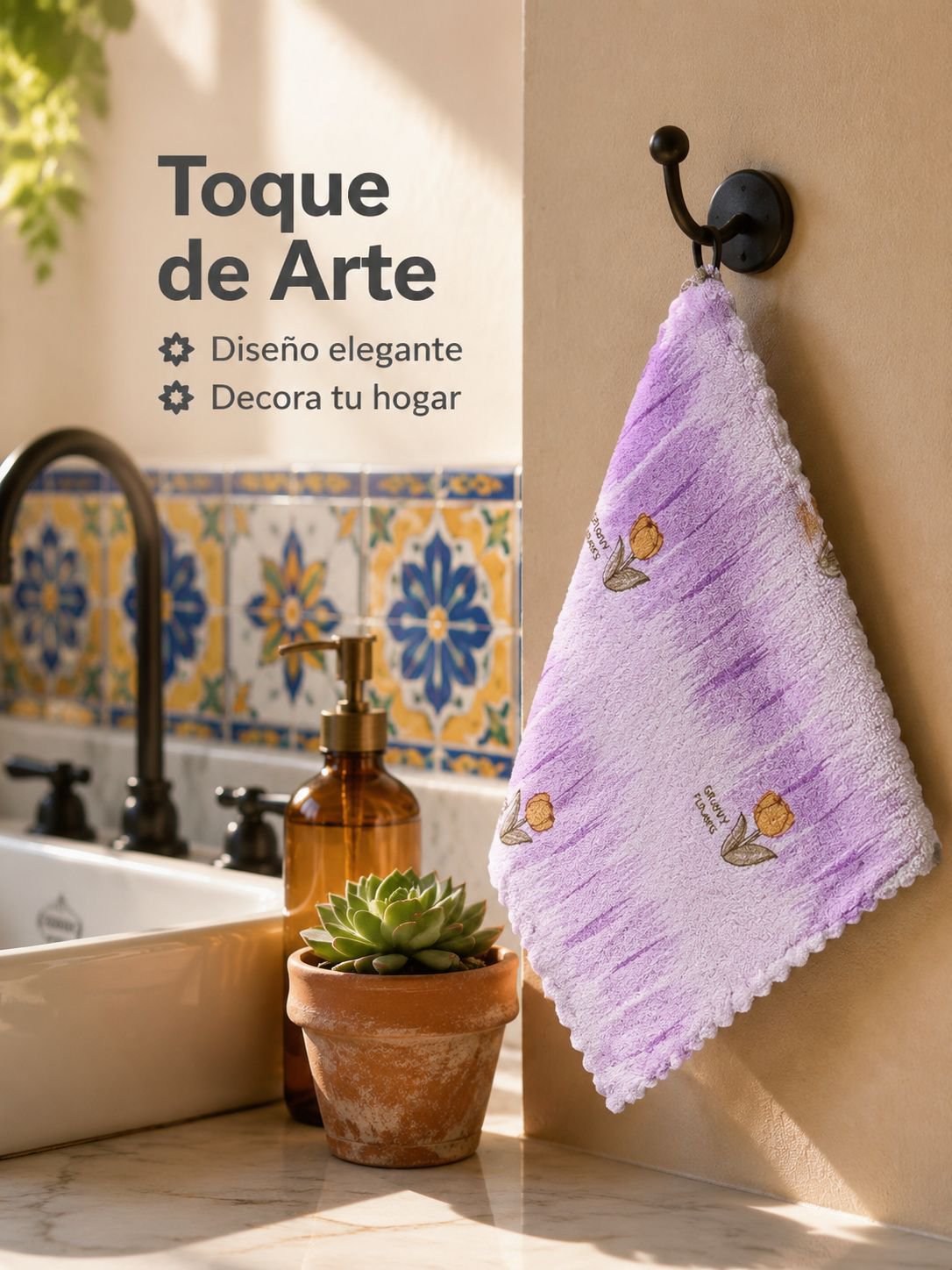 Pañuelo cuadrado estampado sin pelusa