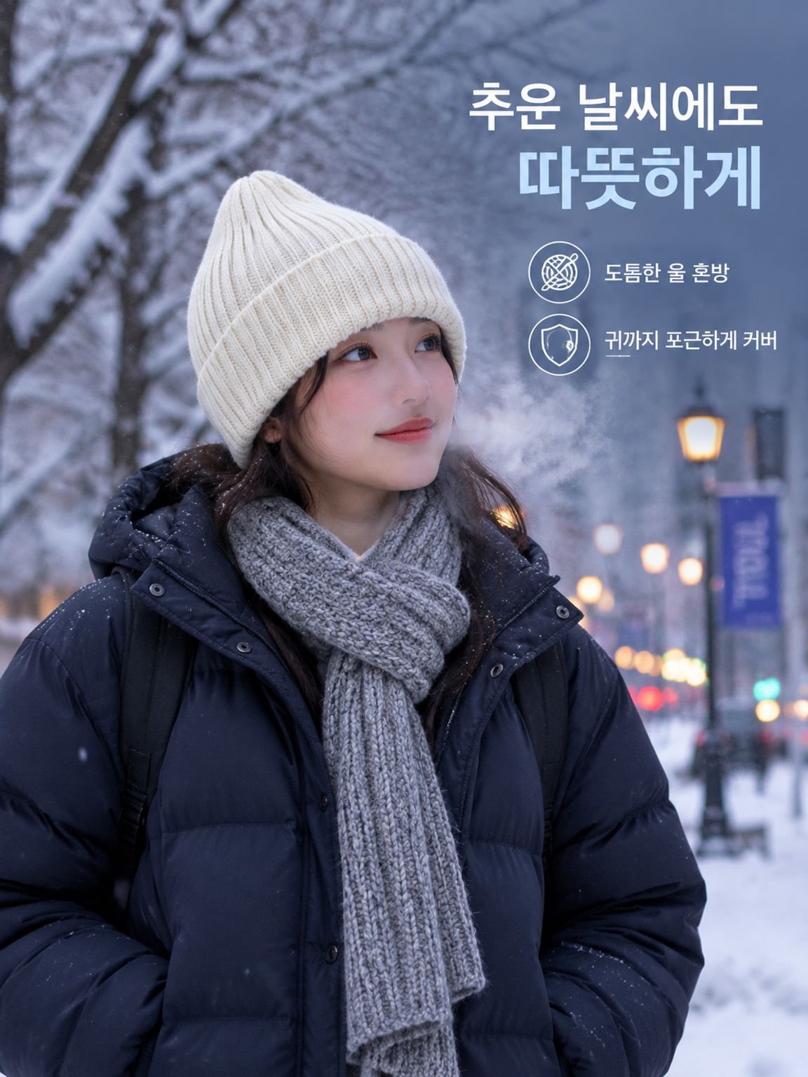 가을과 겨울에 어울리는 따뜻한 울 니트 모자