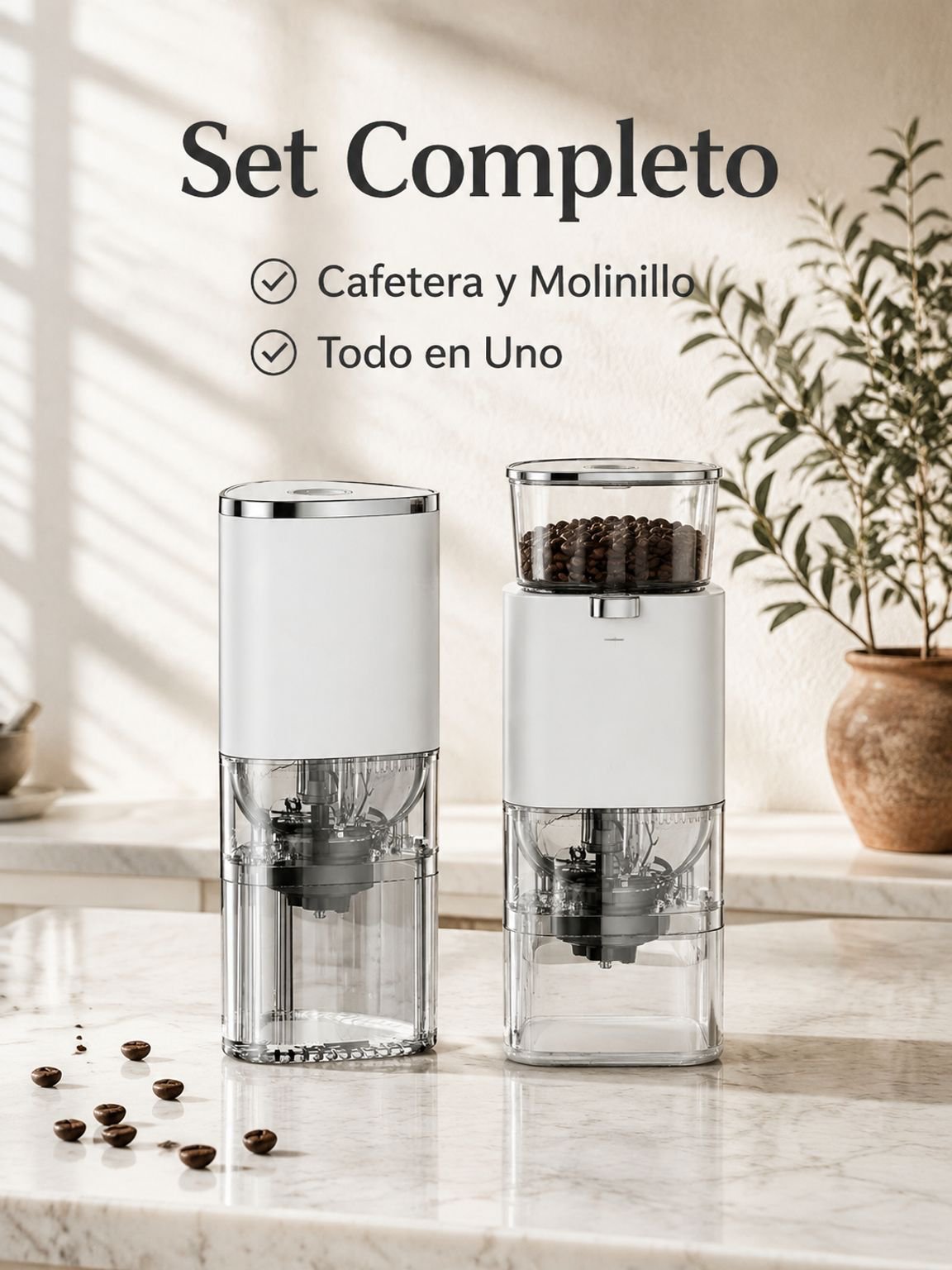 Home Mini Coffee Maker and Bean Grinder Set