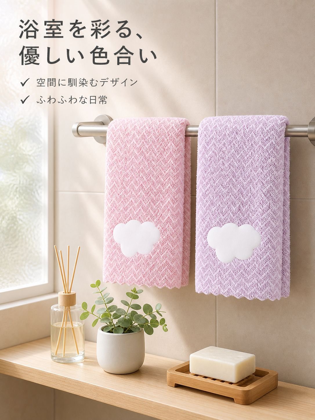 高性能吸水コーラルタオル