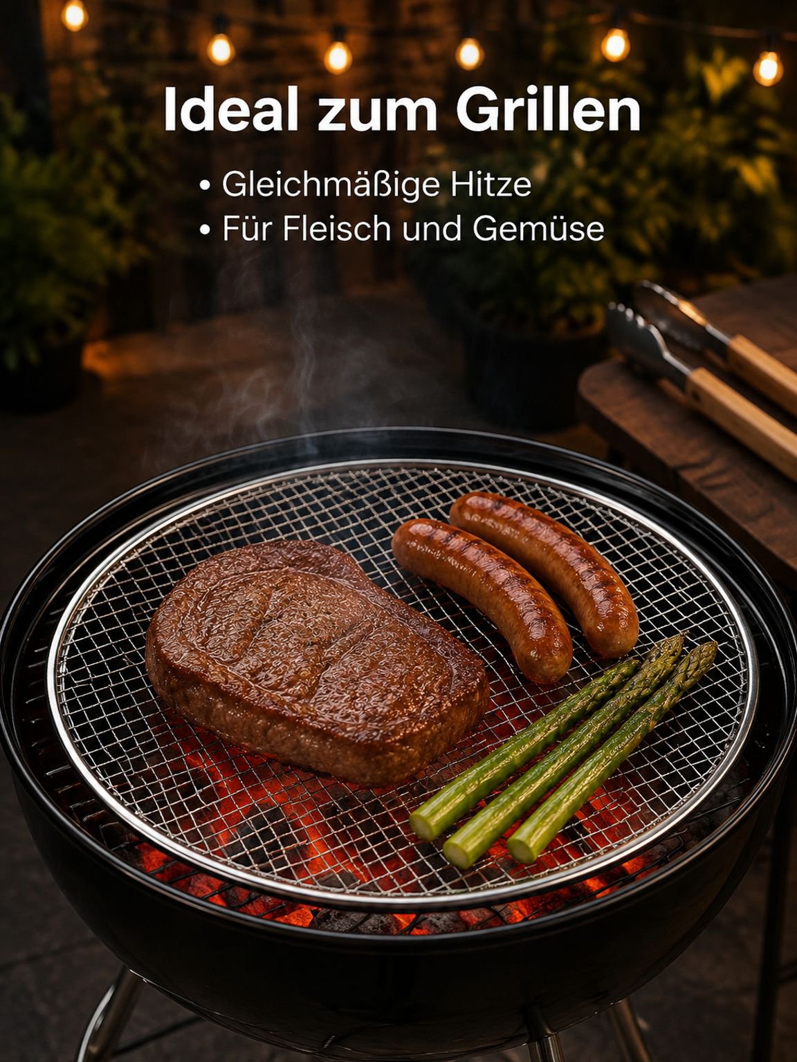 Runder Grillrost aus Edelstahl 304 zum Aufbrühen von Tee, verdickte Grillplatten, Dampfgarer, Fleisc