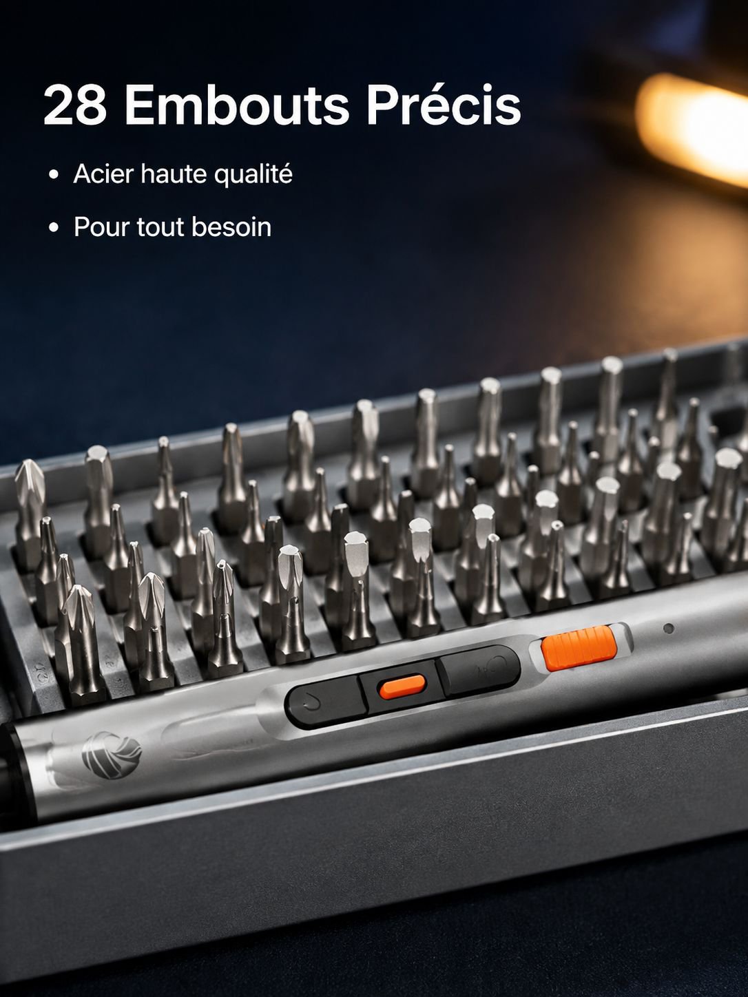 Tournevis sans fil rechargeable de précision avec éclairage LED