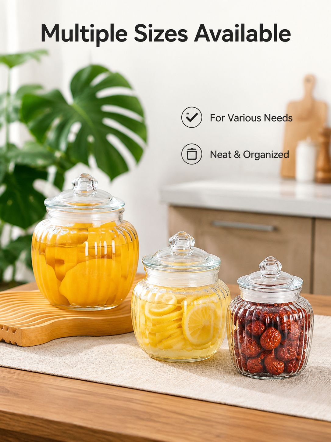 Large-capacity thickened glass airtight jar