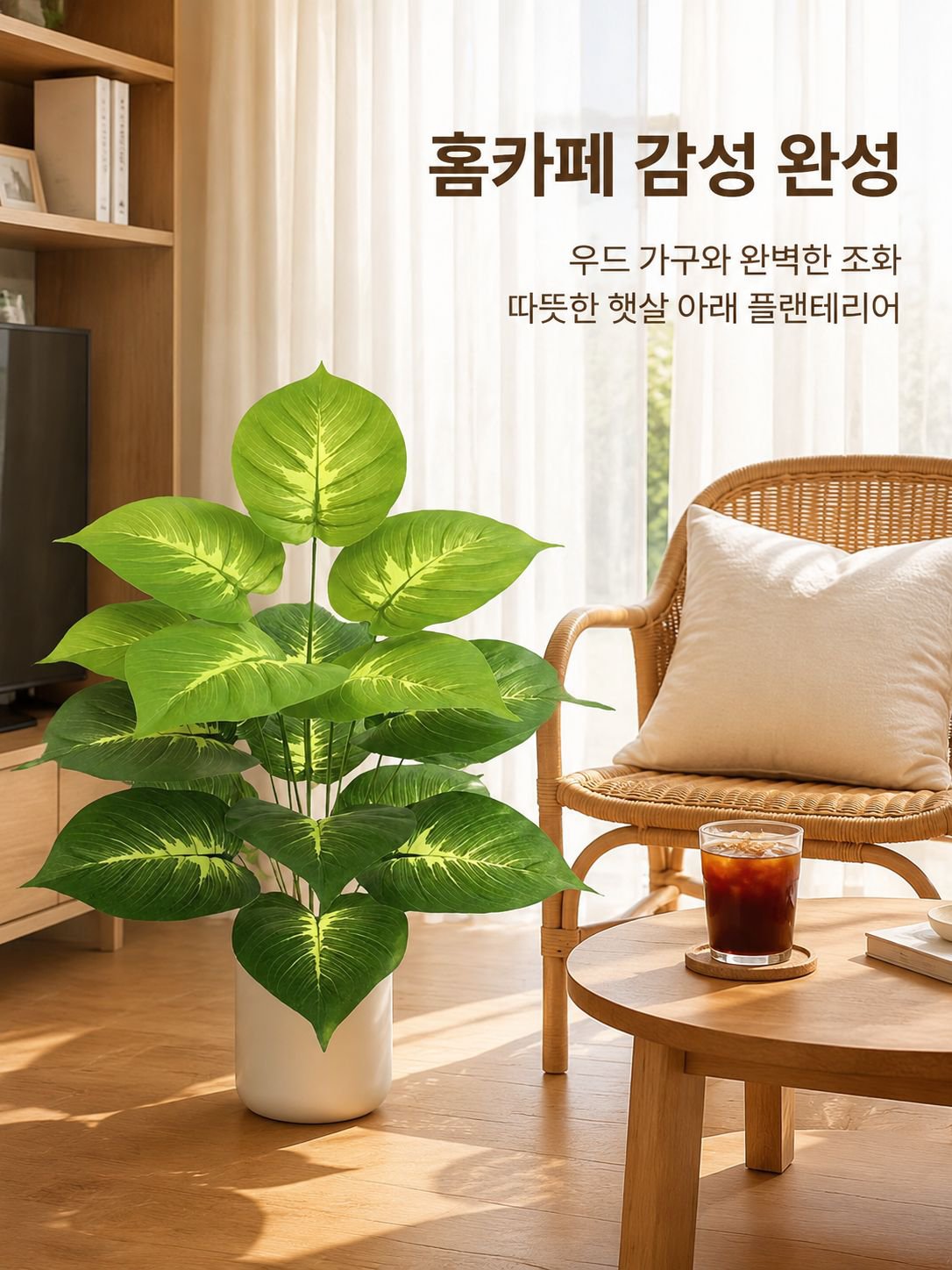 북유럽 스타일 만년청 인조 화분 실내 장식