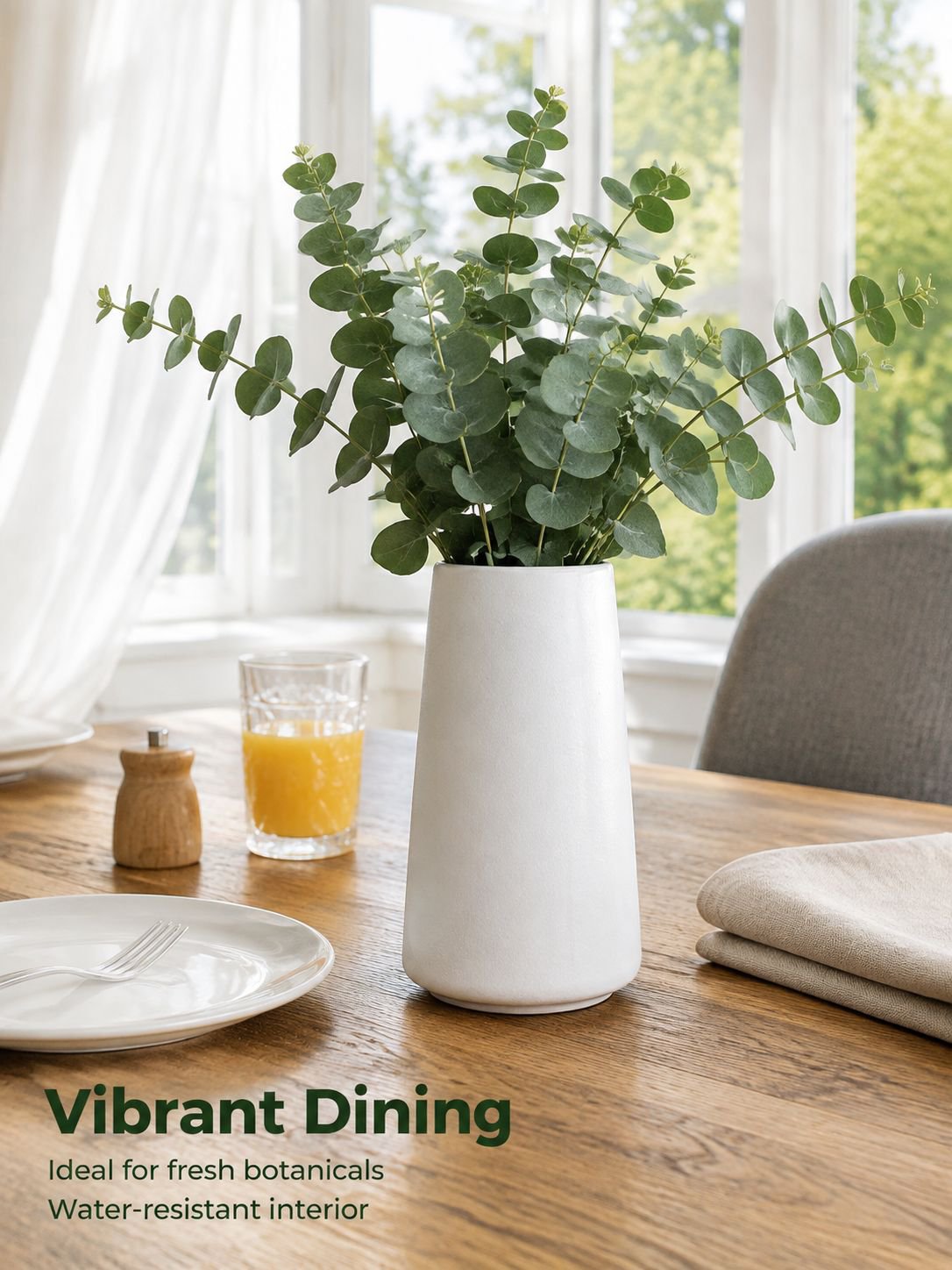 Modern minimalist white vase for home interiors