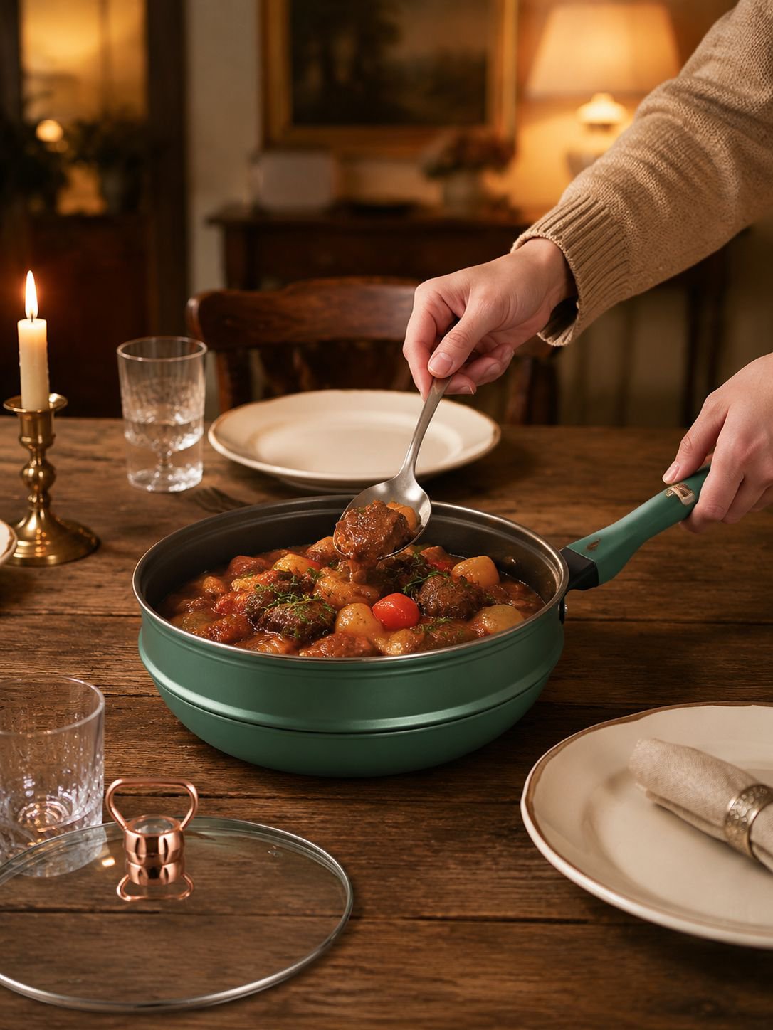 Multi-functional Maifan stone non-stick frying pan for home kitchen