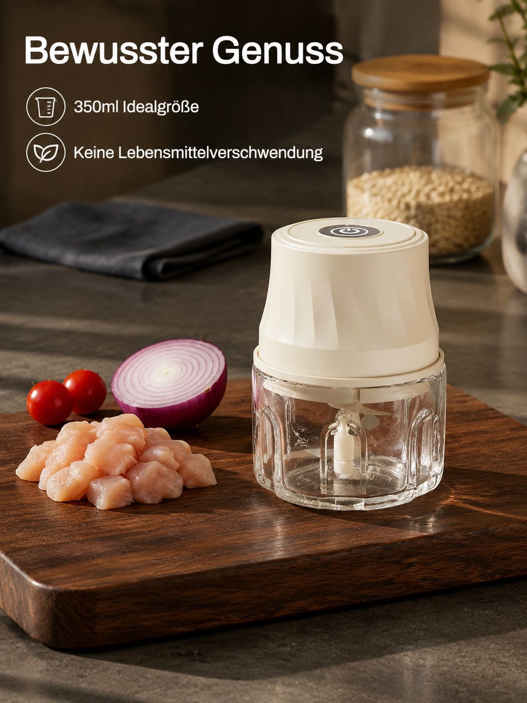 Mini Fleisch- und Knoblauchzerkleinerer mit USB-Aufladung