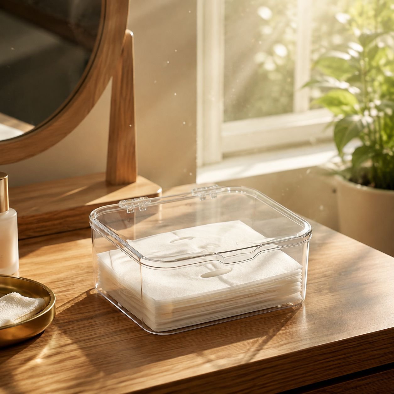 Elegant mask organizer with secure lid