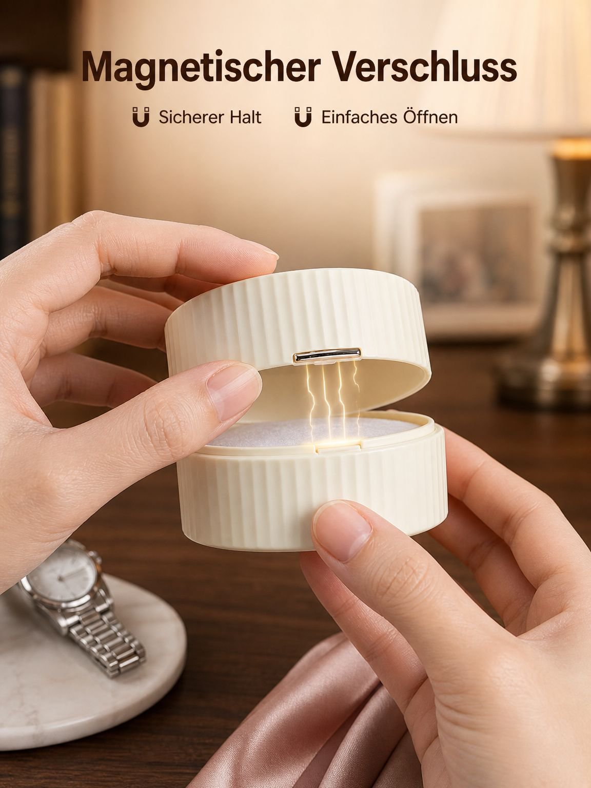 Tragbare magnetische Schmuckaufbewahrungsbox