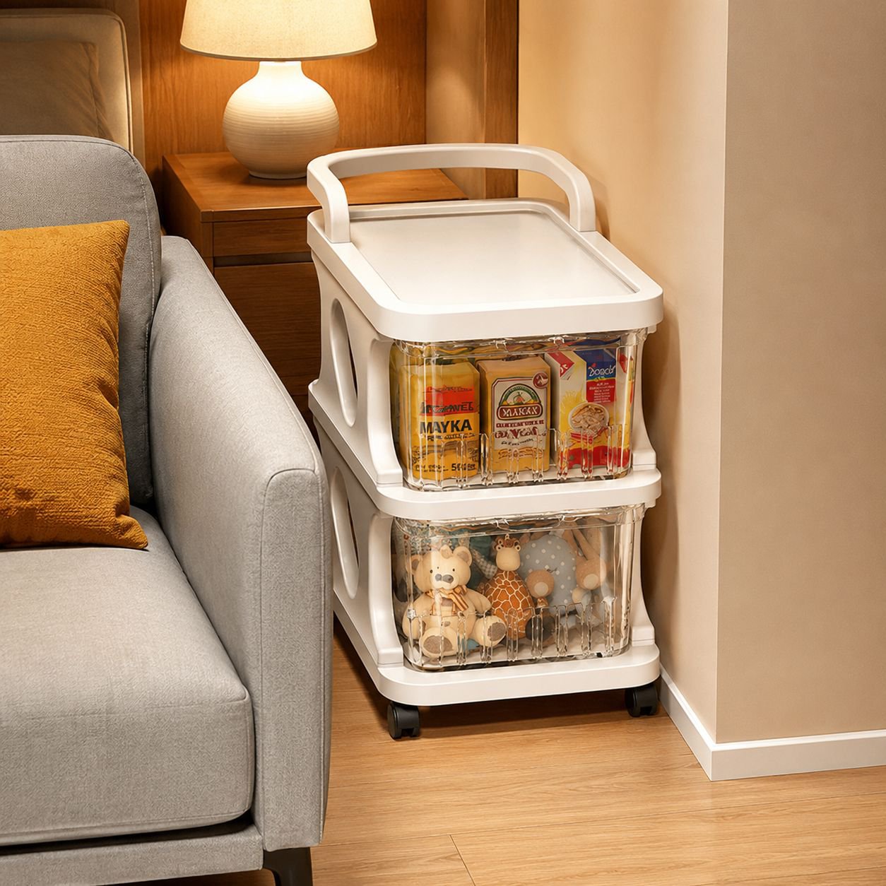 Baby Supplies Storage Cabinet Trolley Rack