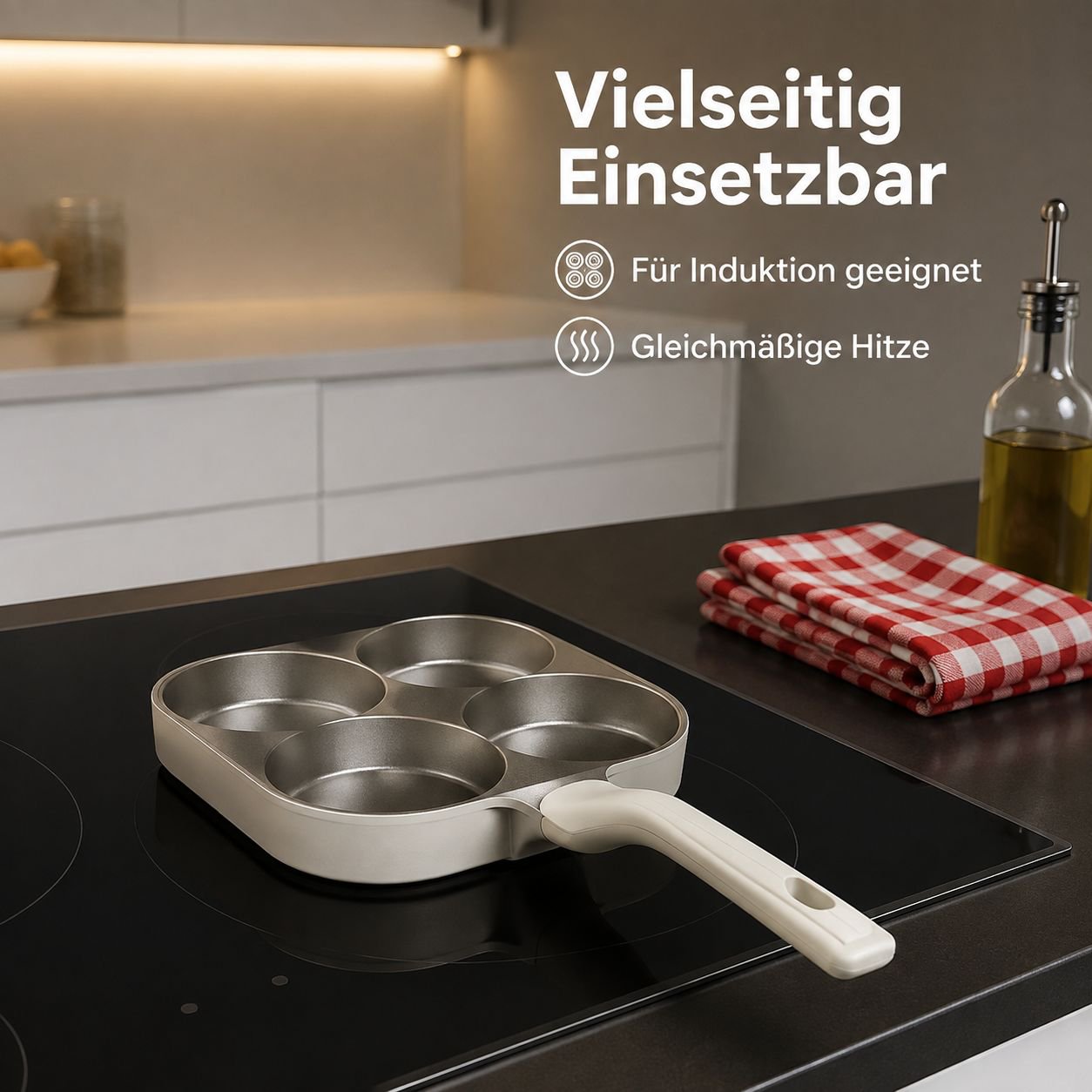 Keramik-Eierpfanne mit vier Mulden