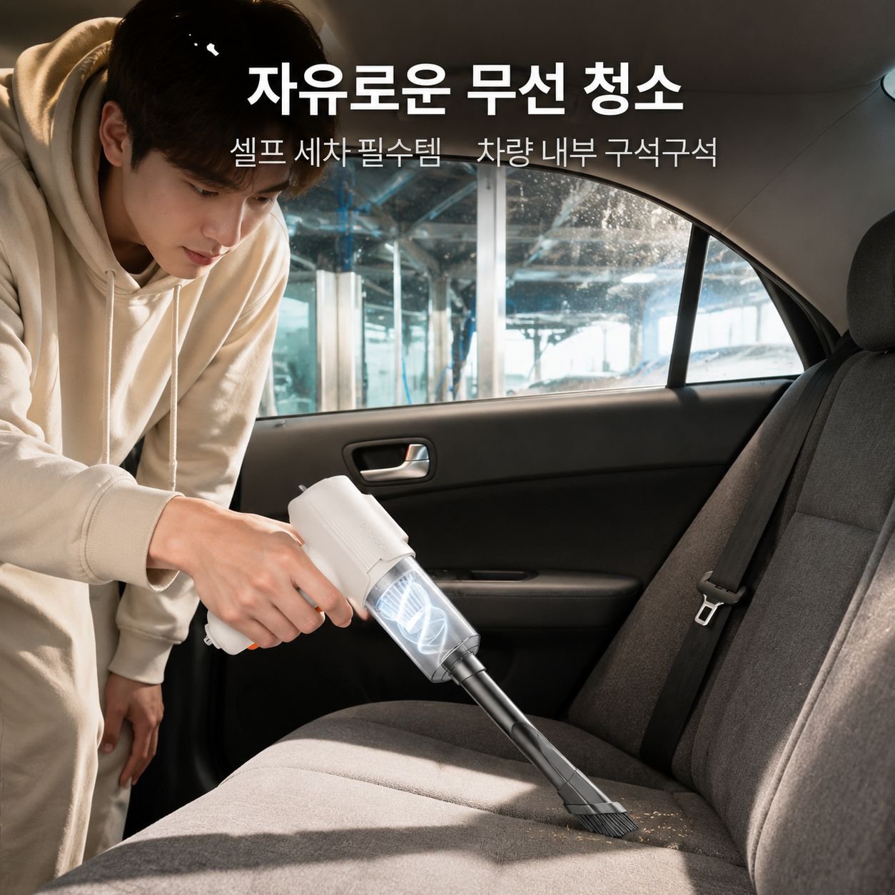 고출력 가정 차량 겸용 무선 4 in 1 핸디 청소기