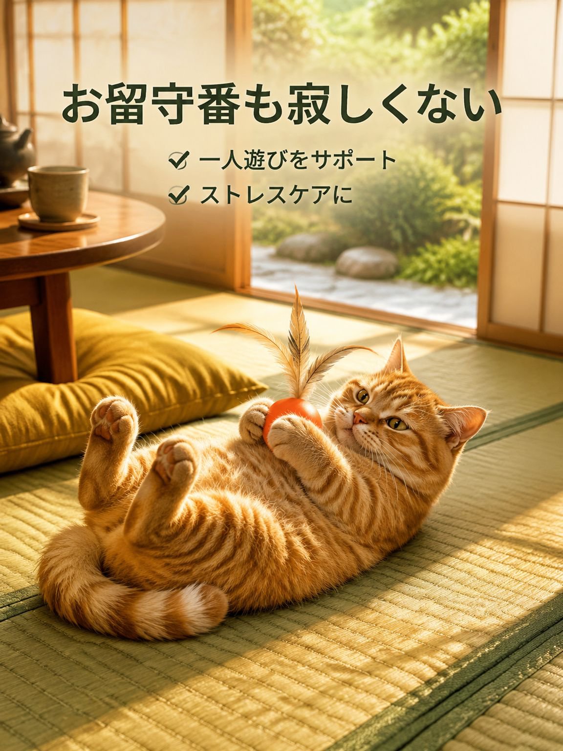 ペット猫用羽根付きジャンピングボール