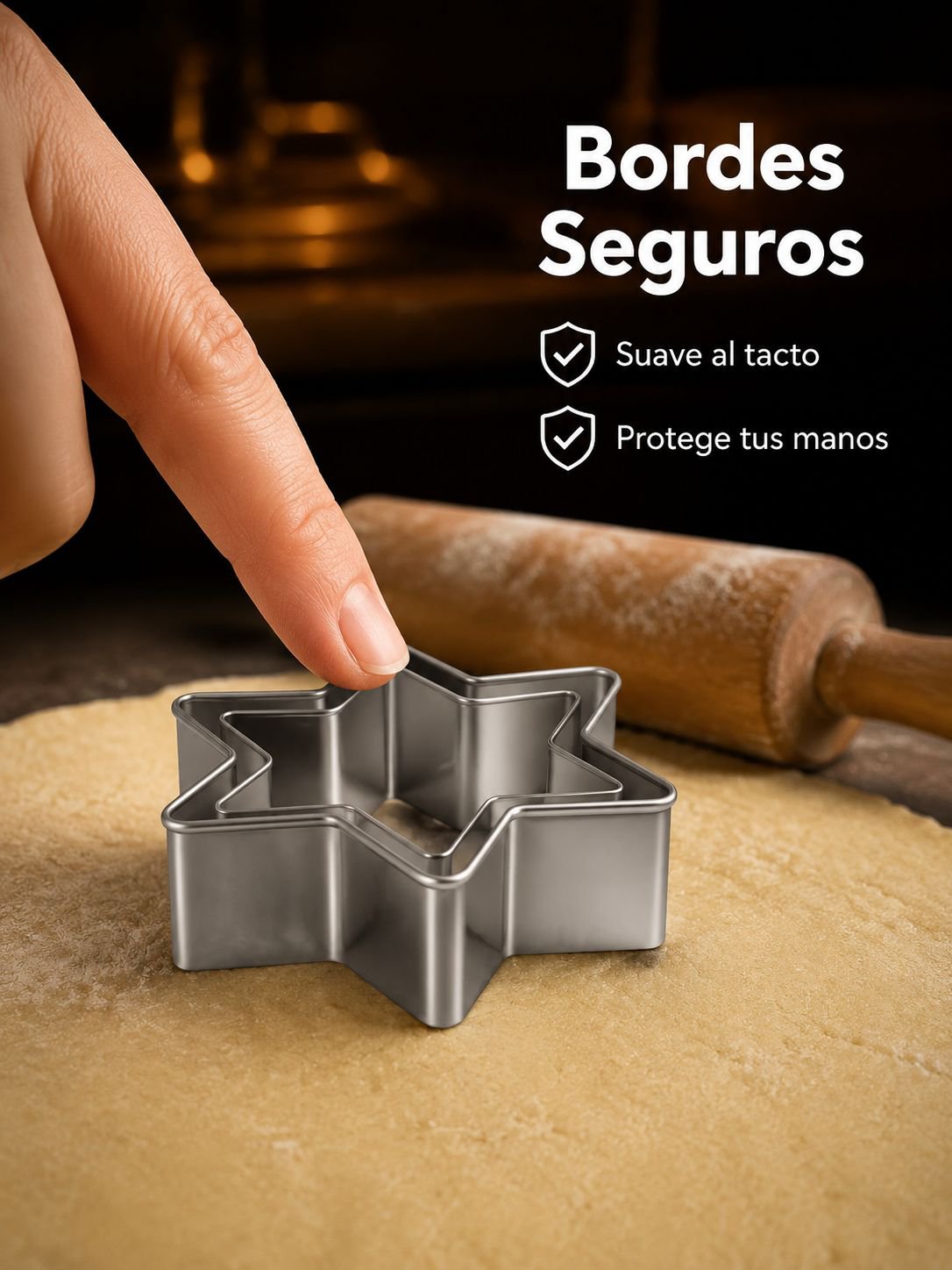 Cortadores de galletas de acero inoxidable, moldes para galletas caseras y pasteles