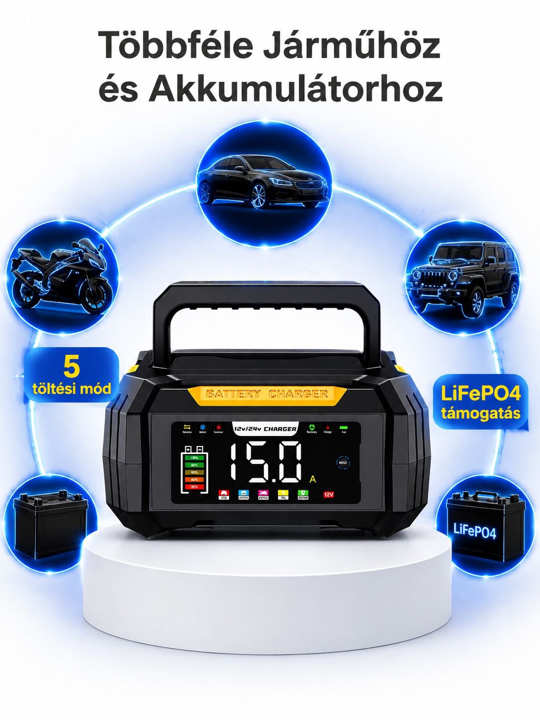 Kompakt autós töltő 12V-os készülékekhez