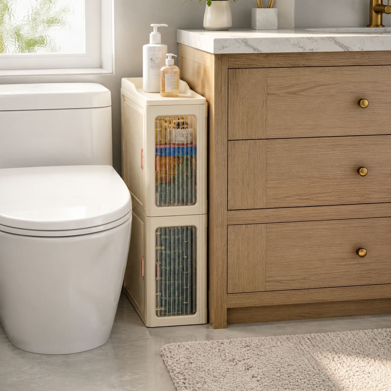 Waterproof Seam Storage Cabinet Bathroom Drawer Shelf