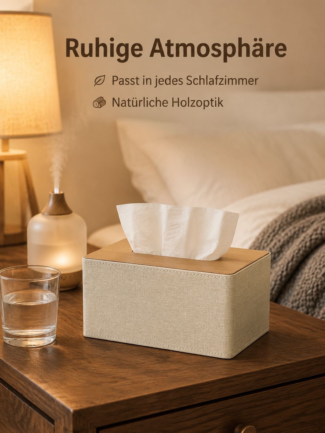 Haushalt Holz Taschentuchspender Quadratisch