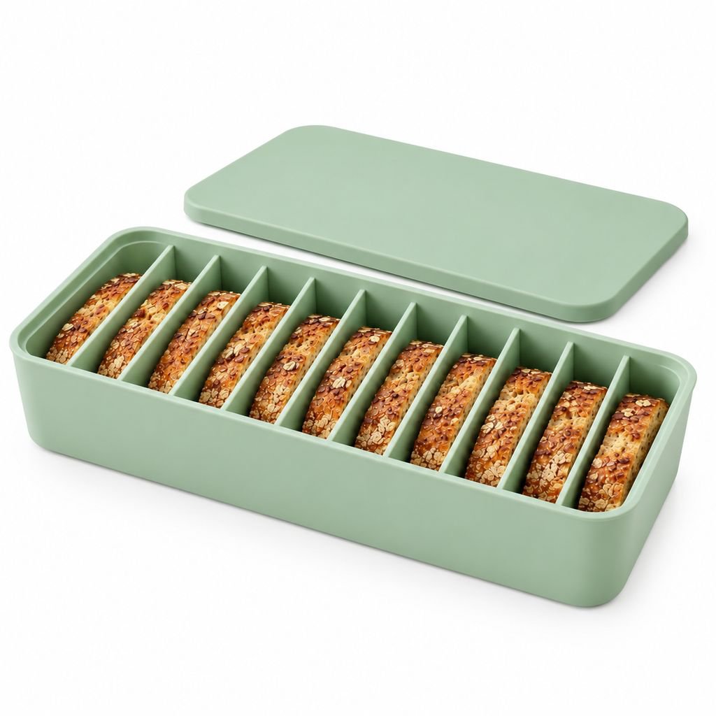 11-Grid Silicone Bread Storage Freezer Box