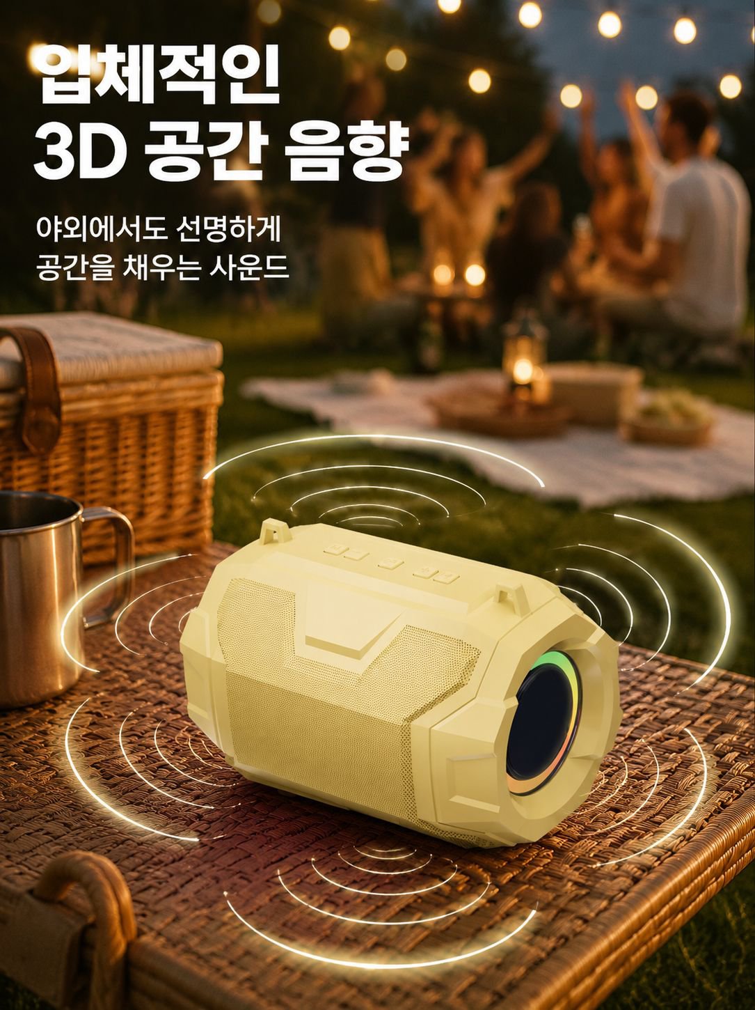 블루투스 스피커 야외 사용 장면